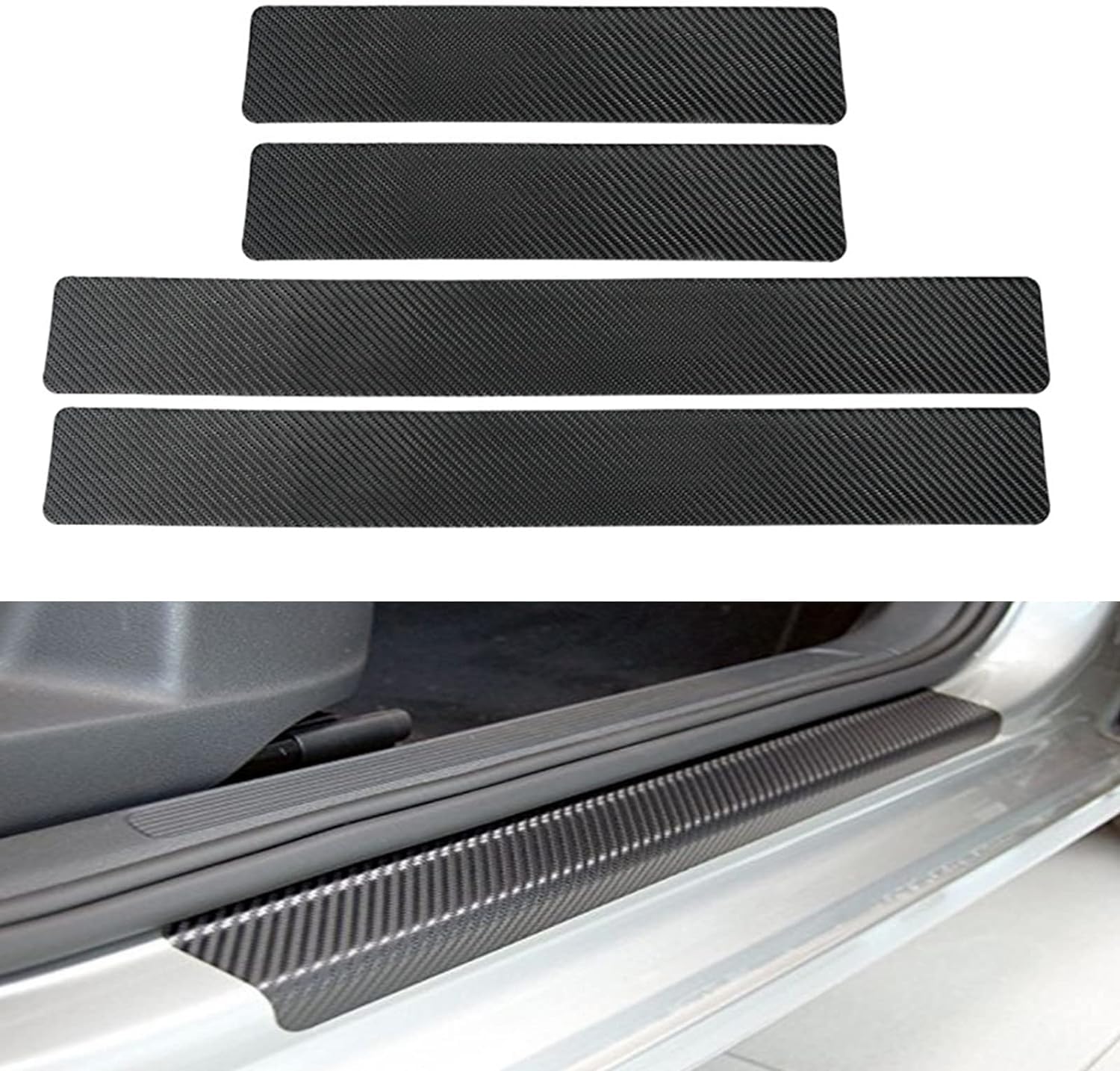 4 Stück Einstiegsleisten Schutz für VW up! / UP (ab BJ 11/2011),Für Schritt Platte Abdeckung,Einstiegsleisten Aufkleber Kantenschutz,Einstiegsleisten Türschweller,Black von JGDLBXJY