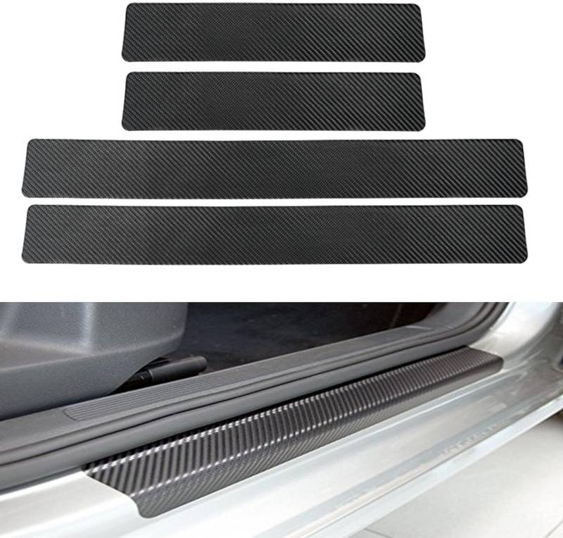 4 Stück Einstiegsleisten Schutz für VW up! / UP (ab BJ 11/2011),Für Schritt Platte Abdeckung,Einstiegsleisten Aufkleber Kantenschutz,Einstiegsleisten Türschweller,Black von JGDLBXJY