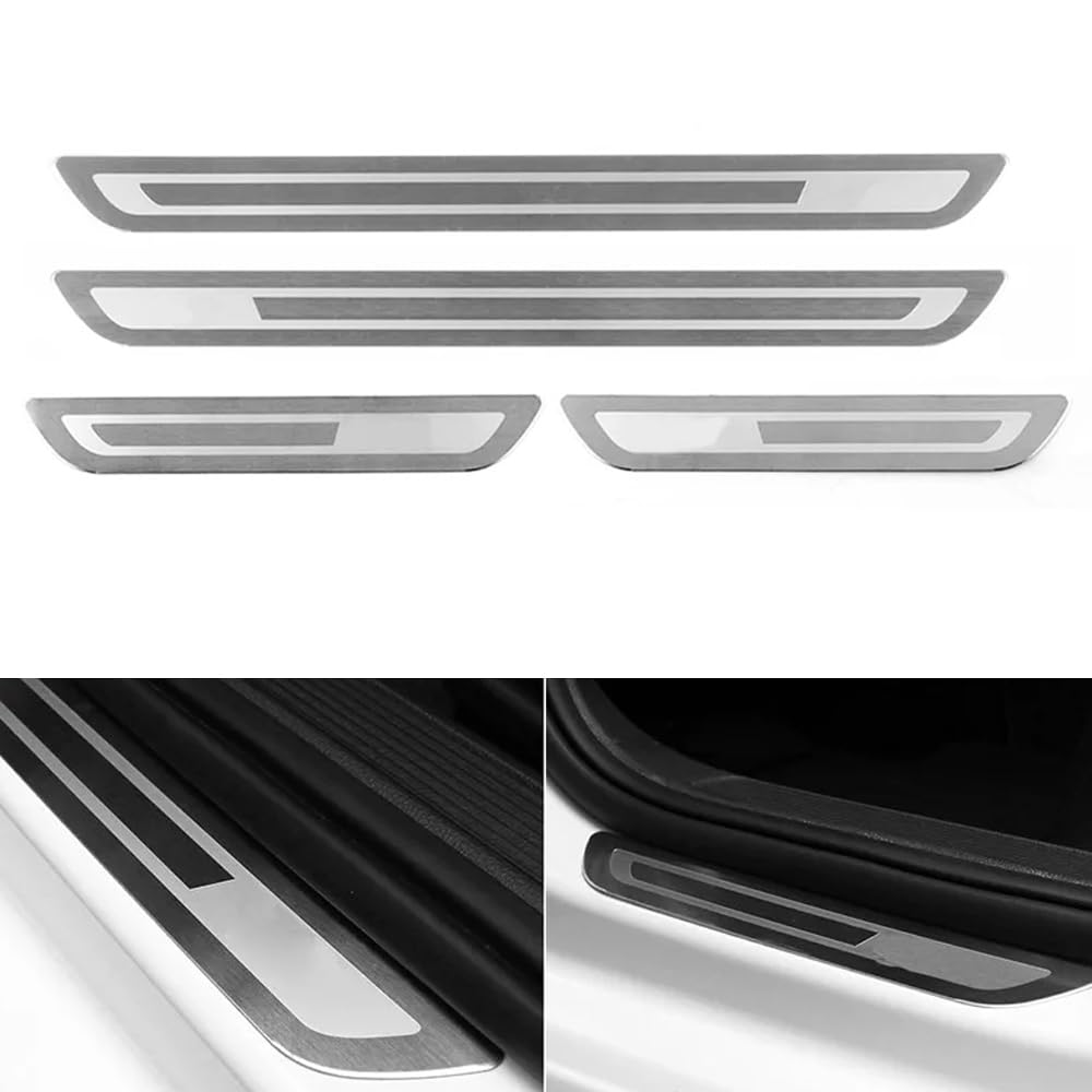 4Stück Auto Edelstahl Einstiegsleisten Schutz für BMW 2er Active Tourer 2 (II) U06 I 2021-2024,Türschweller Kratzschutz Abdeckung Protector Pedal Aufkleber Auto Außentürschwellenschutz von JGDLBXJY