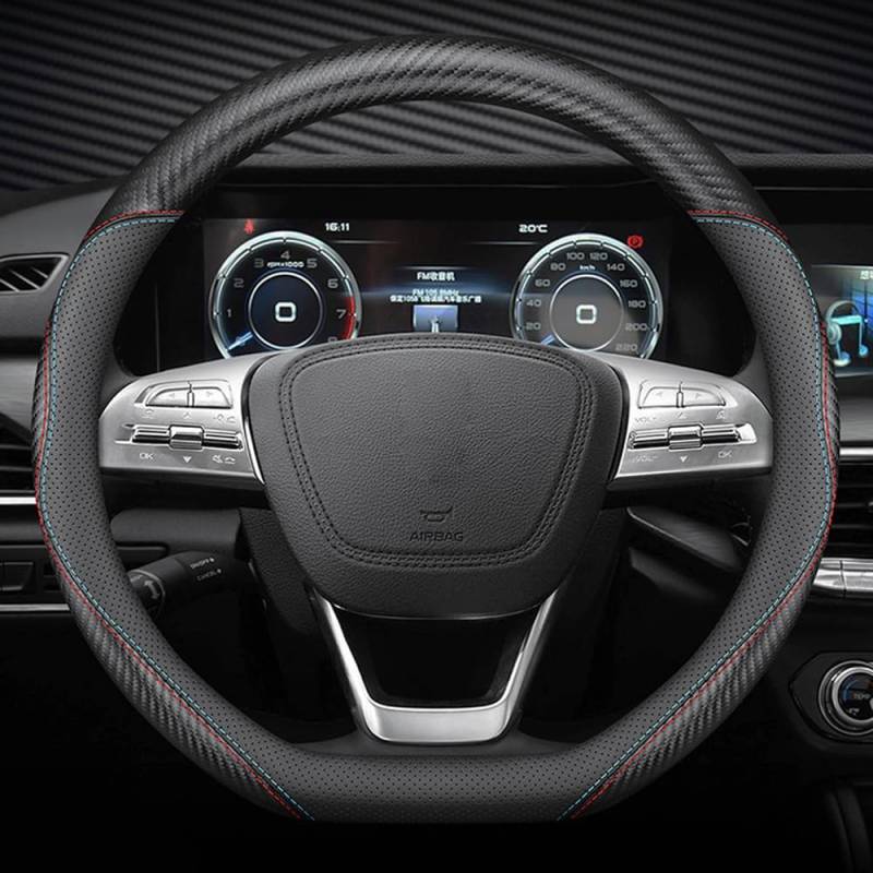 JGDLBXJY Lenkradbezug Auto für Mini ONE/Cooper/JCW 5-Türer 3 (III) F55 I 2014-2021 Lenkradbezug Leder 37-38cm Lenkradhülle für Sommer & Winter Anti Rutsch Lenkradabdeckung Lenkradschoner von JGDLBXJY