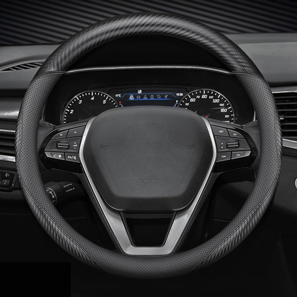 JGDLBXJY Lenkradbezug Auto für Renault Captur II I 2020-2024 Lenkradbezug Leder 37-38cm Lenkradhülle für Sommer & Winter Anti Rutsch Lenkradabdeckung Lenkradschoner,Black-Round Type JGDLBXJY Lenkradbezug Auto für Renault Captur II I 2020-2024 Lenkradbezug Leder 37-38cm Lenkradhülle für Sommer & Winter Anti Rutsch Lenkradabdeckung Lenkradschoner,Black-Round Type von JGDLBXJY
