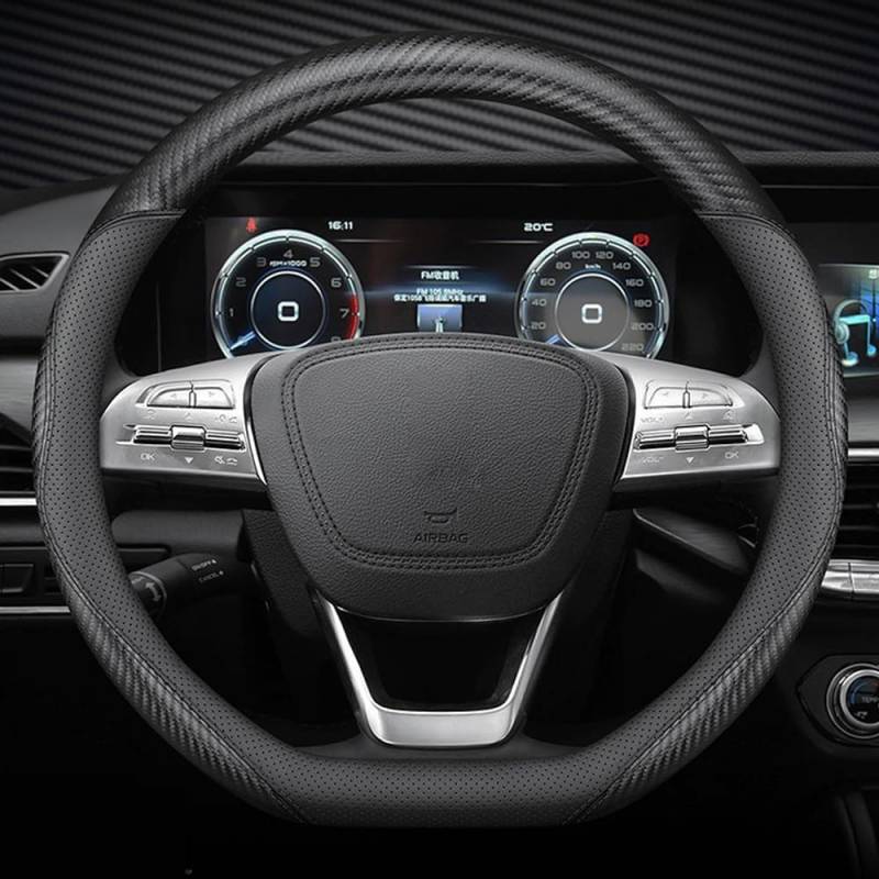 Lenkradbezug Auto für Toyota Corolla 5-Türer 12 (XII) E210 I 2018-2023 Lenkradbezug Leder 37-38cm Lenkradhülle für Sommer & Winter Anti Rutsch Lenkradabdeckung Lenkradschoner von JGDLBXJY