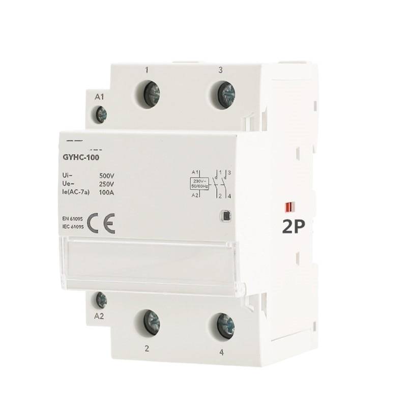 GYHC 2-poliger 100A AC 220V 230V 50/60Hz Din-Schienen-Haushalts-AC-Modulschützschalter-Controller for den Heim- und Hotelgebrauch, 1 Stück(2P 100A 1NO1NC 230AC) von JGODGQPM