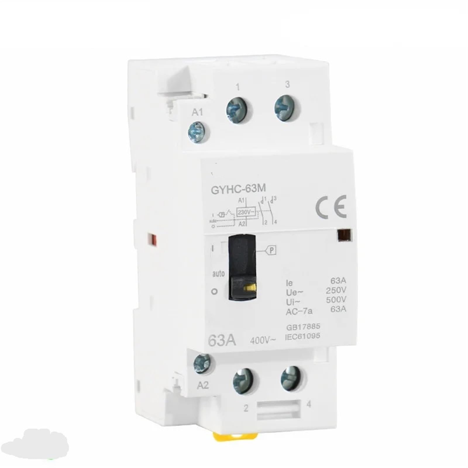 GYHC 2P 40A 63A 2NO oder 2NC Manueller Haushalts-Modular-DIN-Schienen-AC-Schütz AC220V 1Pcs(2P 40A 2N0 220V) von JGODGQPM