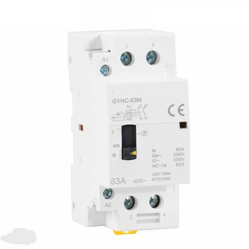 GYHC 2P 40A 63A 2NO oder 2NC Manueller Haushalts-Modular-DIN-Schienen-AC-Schütz AC220V 1Pcs(2P 40A 2NC 220V) von JGODGQPM