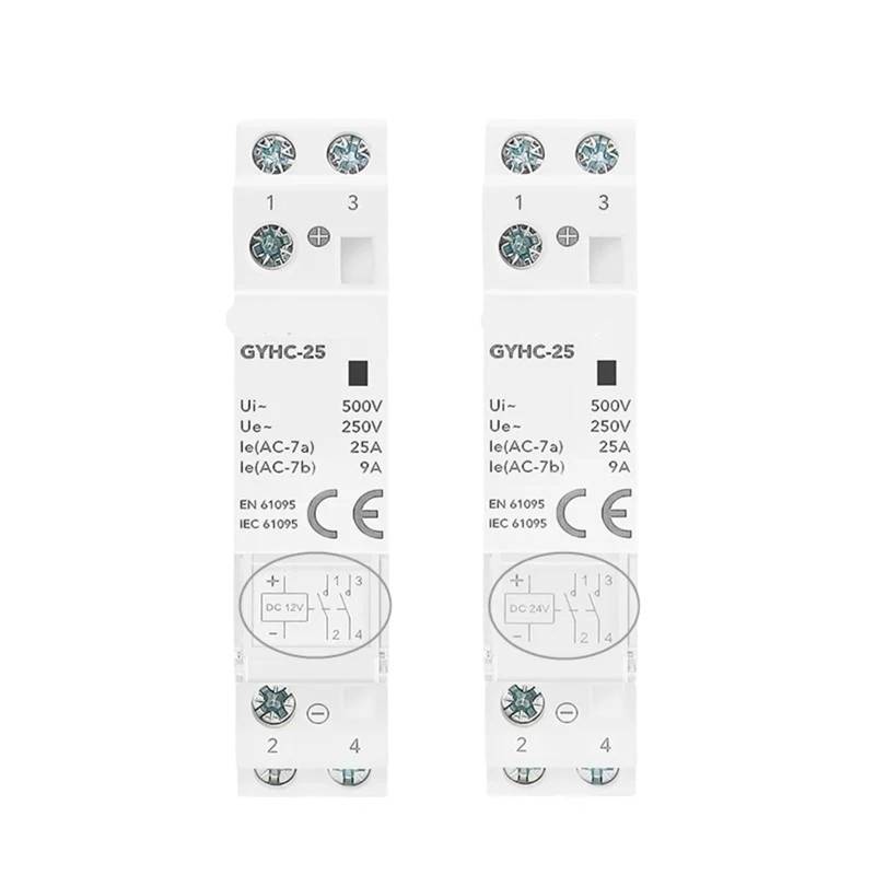 GYHC Schütz DC12V DC24V Spulenspannung 25A 2NO 2NC 1NO1NC 50/60Hz AC220V Hauptspannung 1St(2P 25A 1NO1NC DC12V) von JGODGQPM