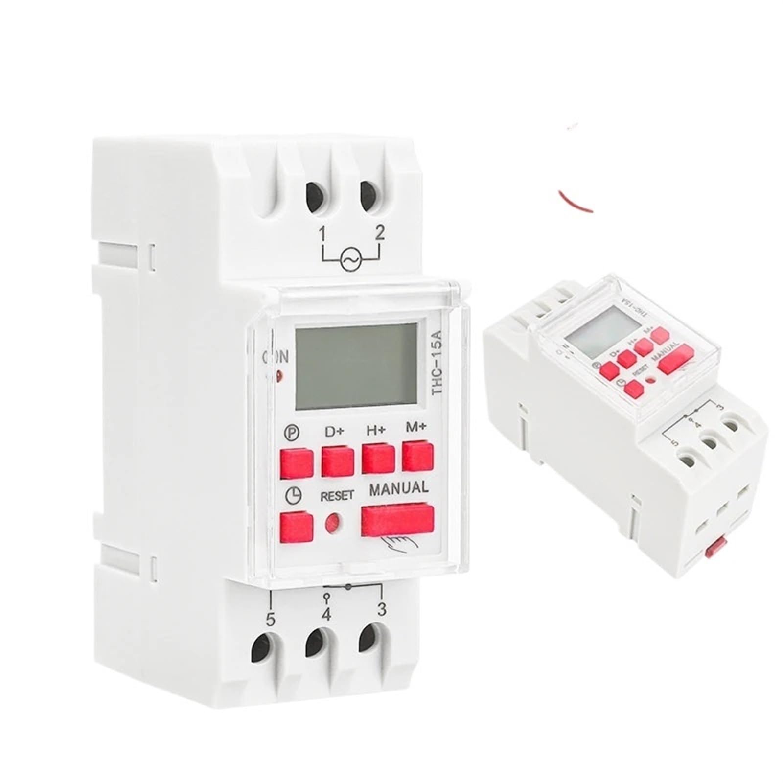 THC 15A 20A 30A Zeitschaltuhr Wöchentlich Programmierbare DIN-Schiene LCD Digital Timer Schalter ACDC 12V 24V 110V 220V 240V 1Stk(THC-15A-ACDC12V) von JGODGQPM