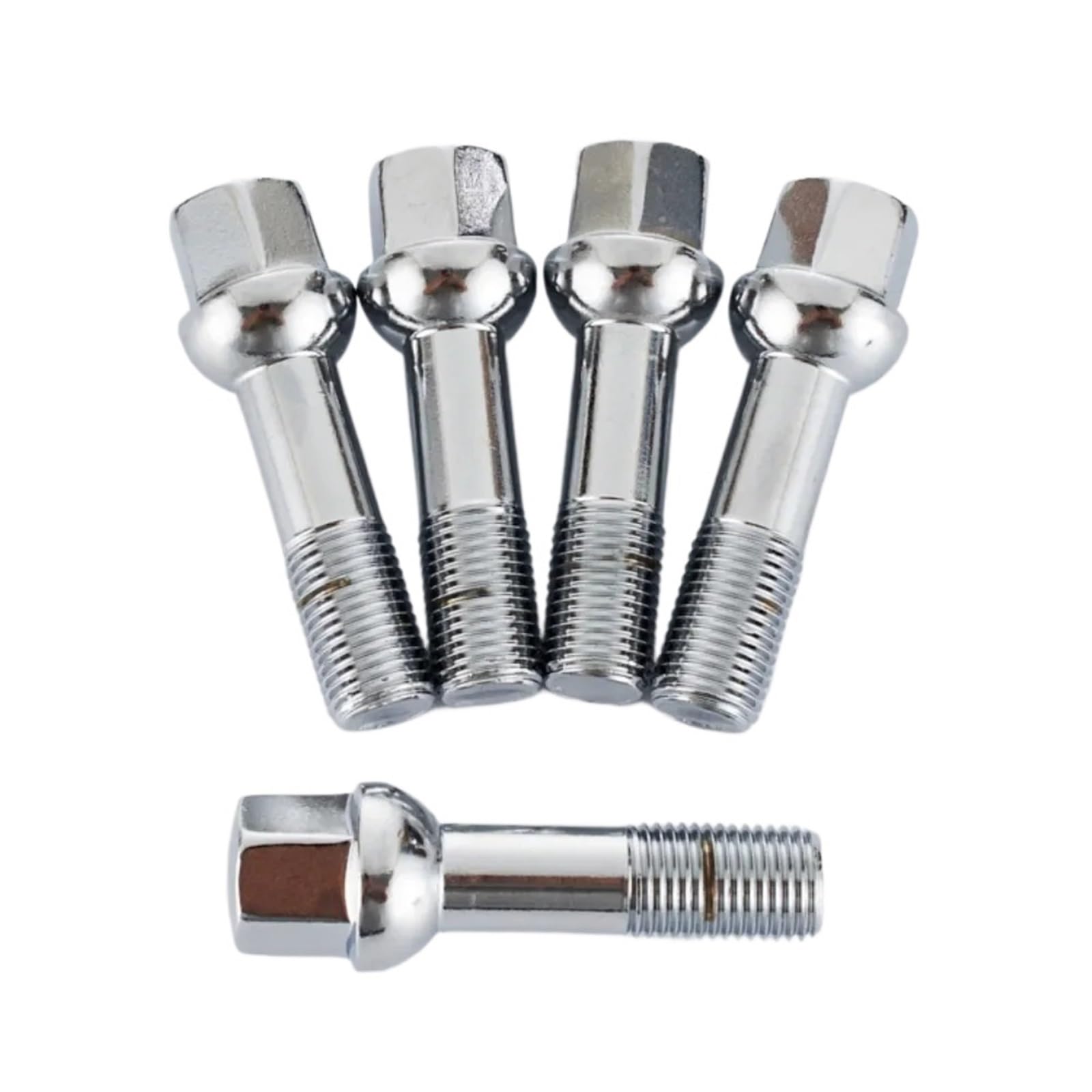 JGUYC 5 Stück Radschrauben, extra lang, passend for M//e/r/c/e/d/e/sB/e/n//z-Serie, M//14x1,5, Sechskant, 17 mm, Länge 67 mm, Silber/Schwarz(Silver) von JGUYC