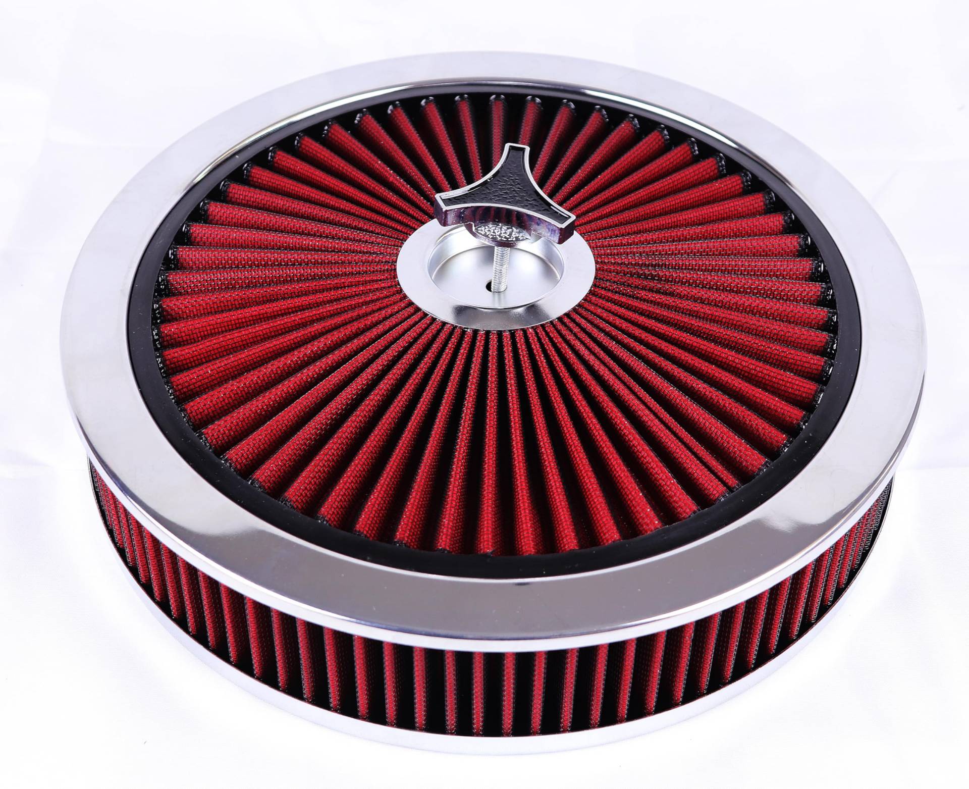 JGhyperX Runder Luftreiniger-Filter-Montagesatz, 35,6 x 7,6 cm, kompatibel mit GMC Chevy Ford Chryler Dodge V8, schwarz, 13,7 cm Vergaserhals mit Durchflussdeckel, hoher Durchfluss, Chrom 4330CR von JGhyperX