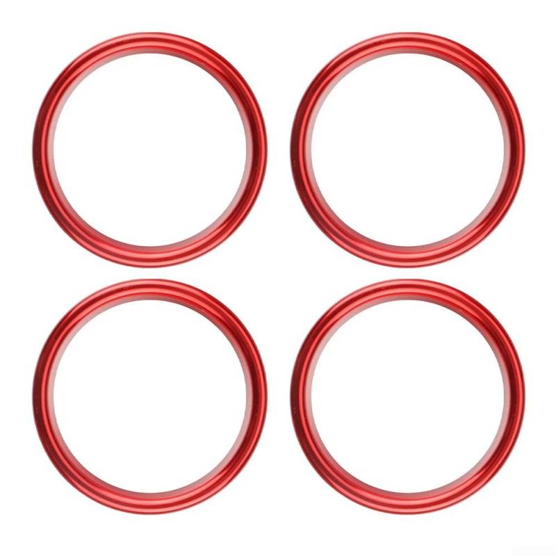 4 x dekorative Ringe für Lüftungsschlitze für A3, S3 (2013 2016), für Q2, entworfen, um nahtlos in Fahrzeuginnenräume zu passen (4 x rot) von JGmotorfi