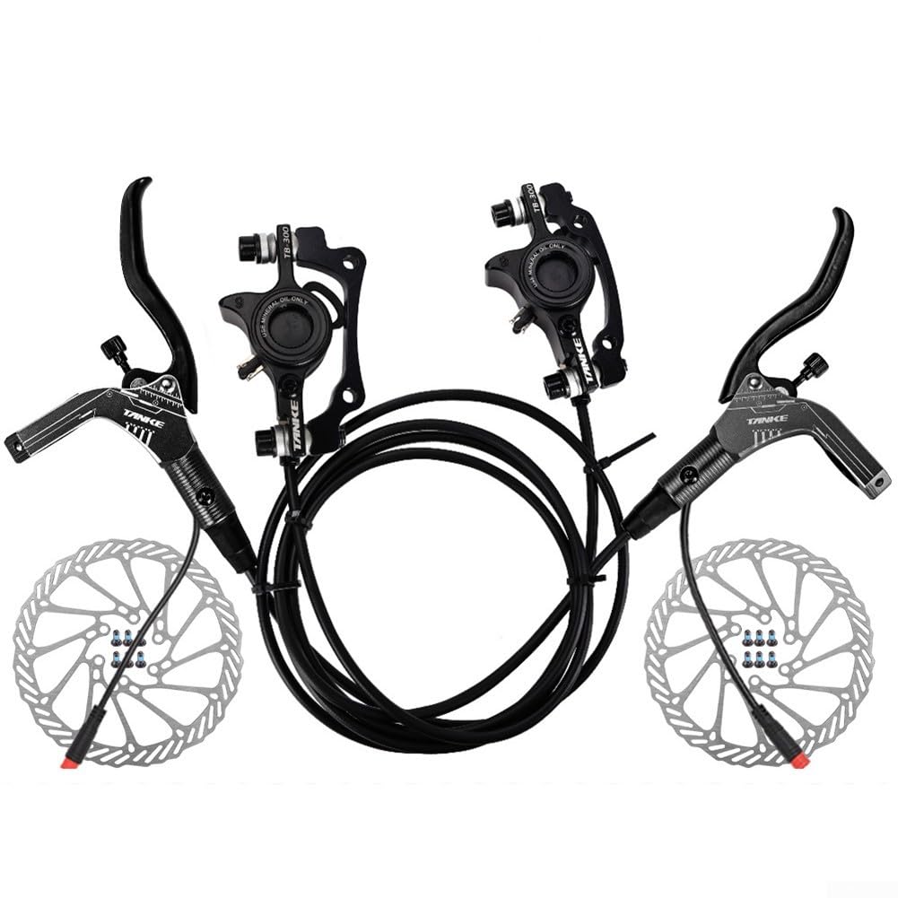 Advanced eBike Hydraulisches Scheibenbremsen-Set mit Trennhebel für Rotor-Kompatibilität (schwarz) von JGmotorfi