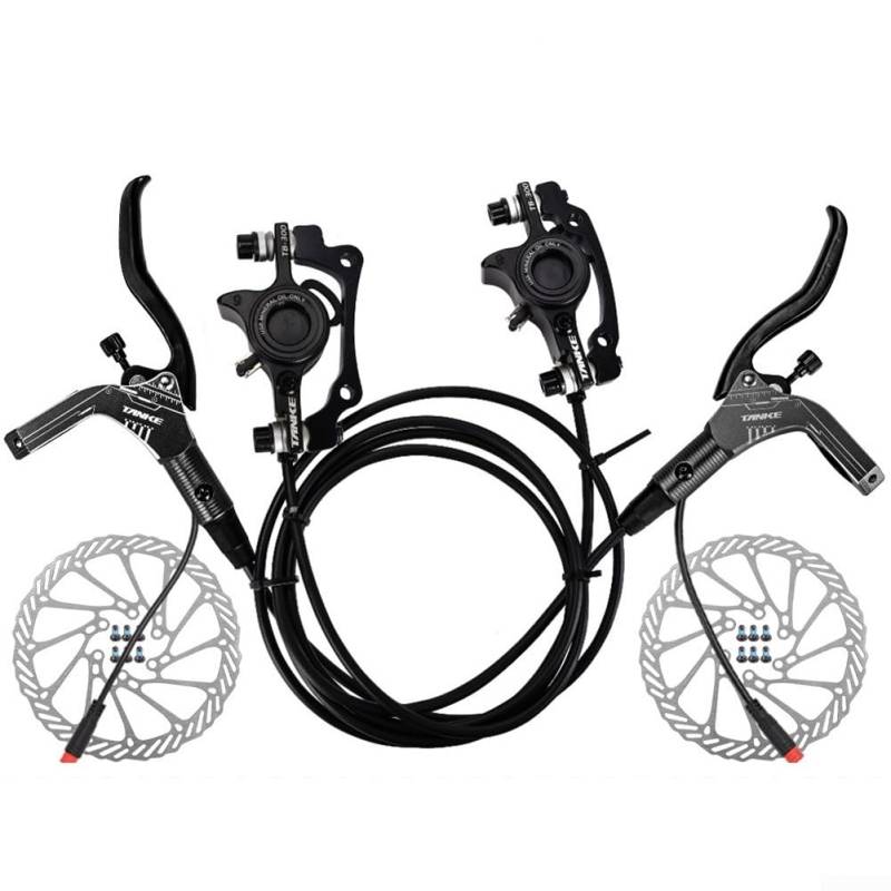 Advanced eBike Hydraulisches Scheibenbremsen-Set mit Trennhebel für Rotor-Kompatibilität (schwarz) von JGmotorfi