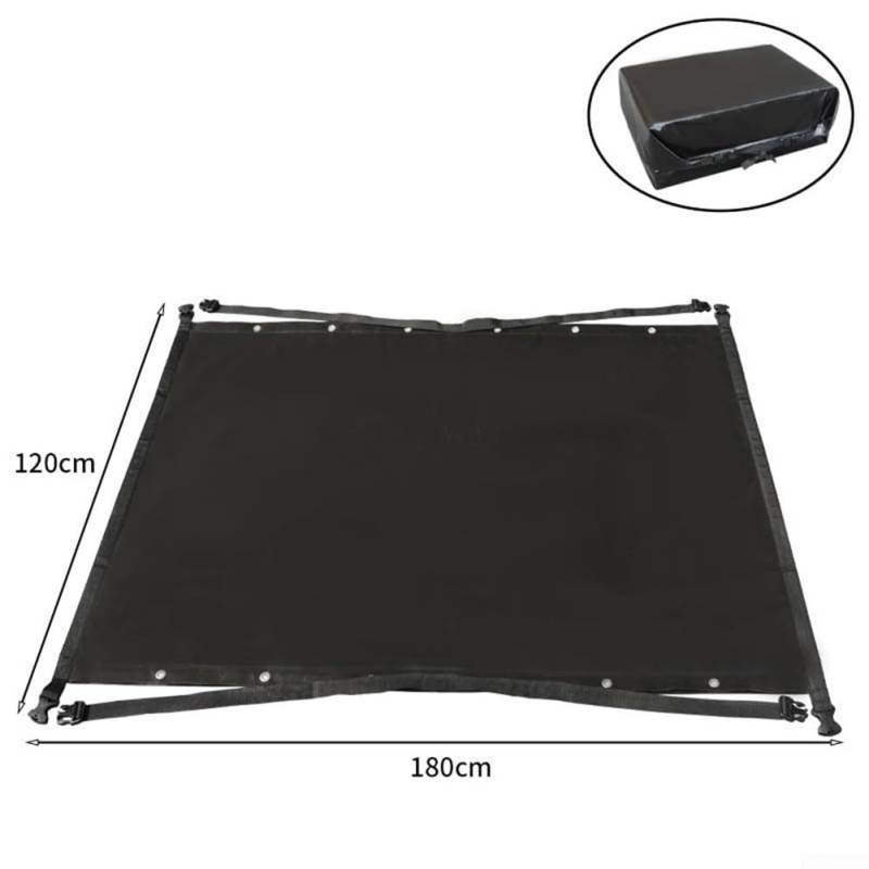 Dachtasche für selbstfahrende Touren wasserdichte Planenkonstruktion (schwarz 120 x 180 cm) von JGmotorfi