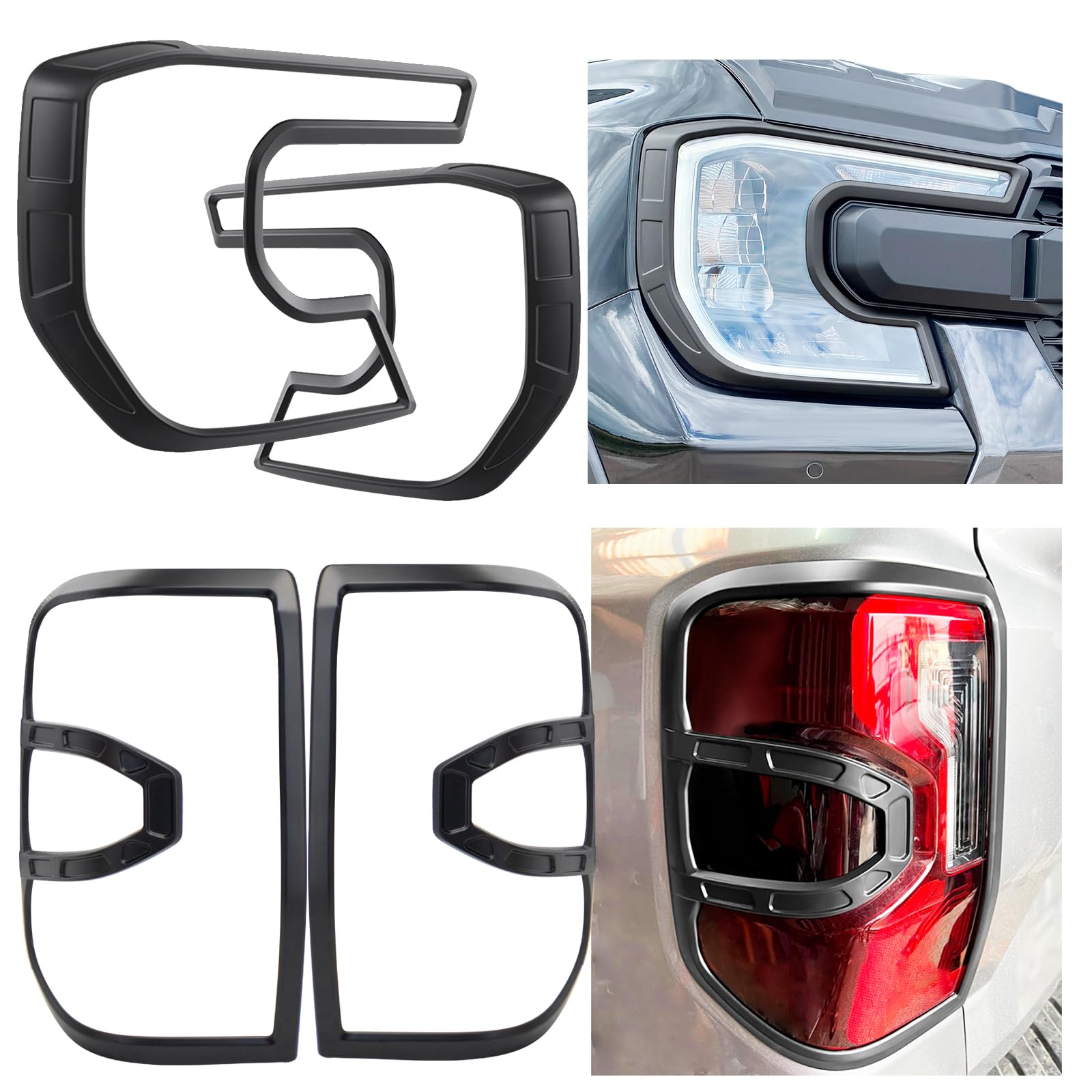 JHCHAN 4pcs Frontlampe Schutzabdeckung Rücklichtschutzbügel für Ford Ranger T9 2023-2024 Wildtrak Limited Platinum Raptor Hohe Konfiguration Fahrzeug Model JHCHAN 4pcs Frontlampe Schutzabdeckung Rücklichtschutzbügel für Ford Ranger T9 2023-2024 Wildtrak Limited Platinum Raptor Hohe Konfiguration Fahrzeug Model von JHCHAN