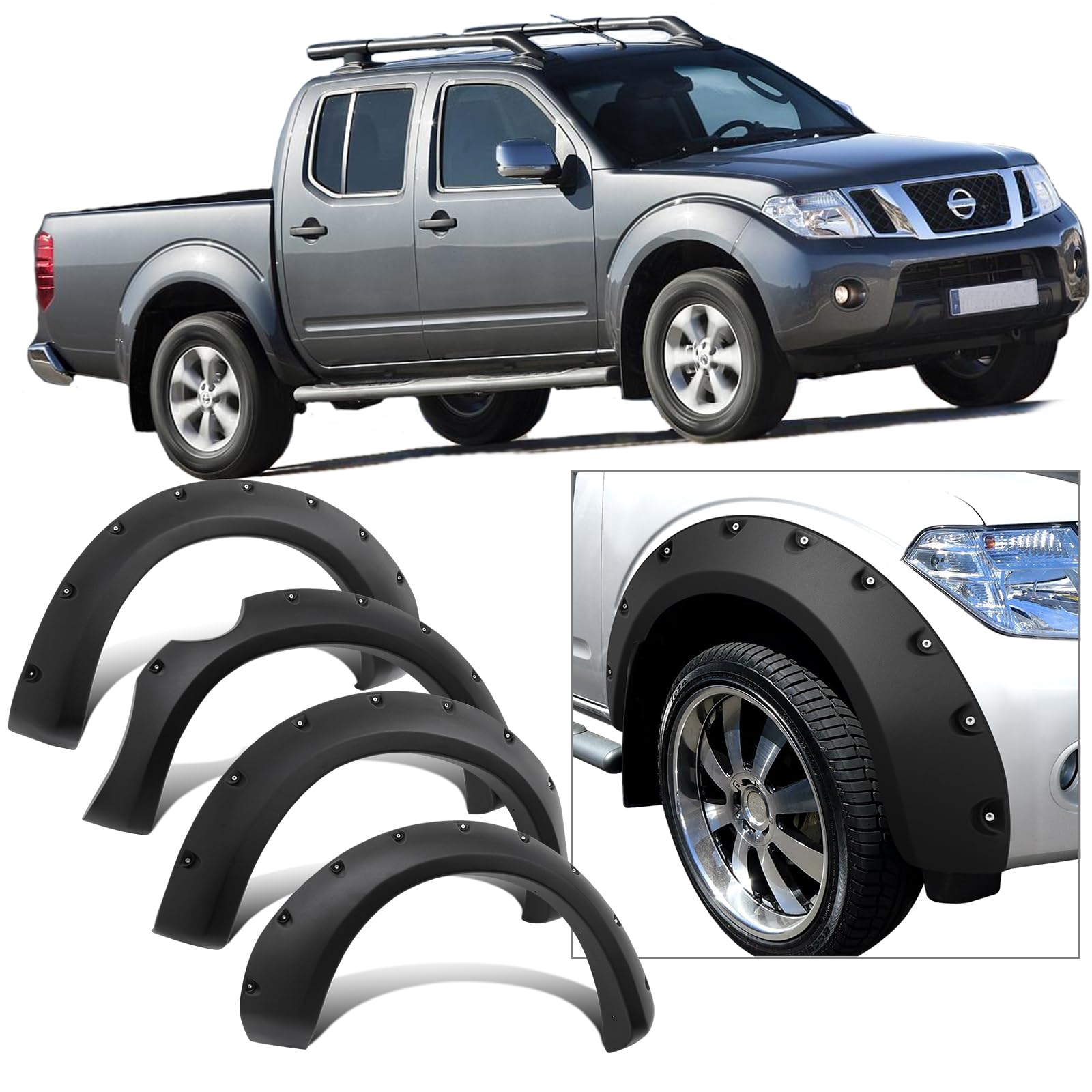 JHCHAN 8 Zoll Kotflügelverbreiterungen für Nissan NAVARA D40 2005-2015 Doppelkabinen, ABS Extra Breite 35 mm Radlaufverlängerungen Zubehör 4 Stück JHCHAN 8 Zoll Kotflügelverbreiterungen für Nissan NAVARA D40 2005-2015 Doppelkabinen, ABS Extra Breite 35 mm Radlaufverlängerungen Zubehör 4 Stück von JHCHAN