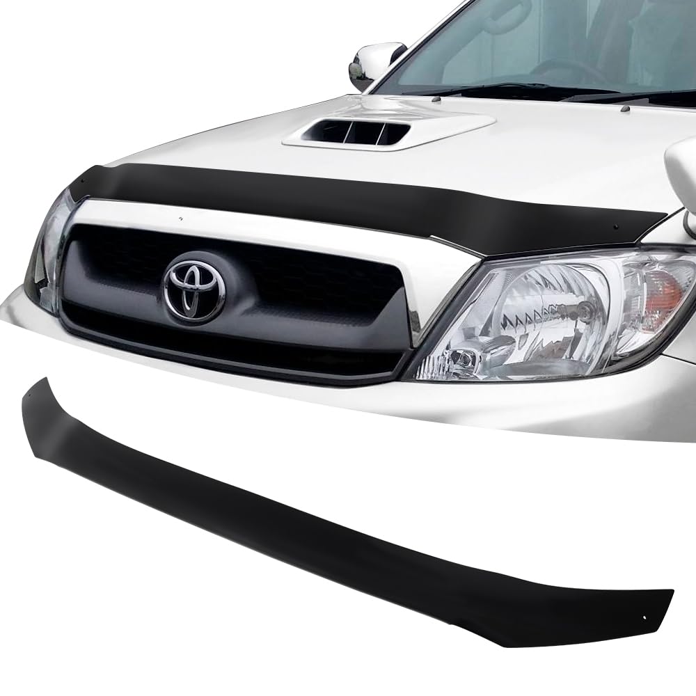 JHCHAN Motorhaube Deflektor Insekten Steinschlagschutz für Toyota Hilux Vigo 2005-2010 Hilux vii AN10 AN20 AN30 Pickup Motorhaubenschutz Zubehör Dunkel von JHCHAN