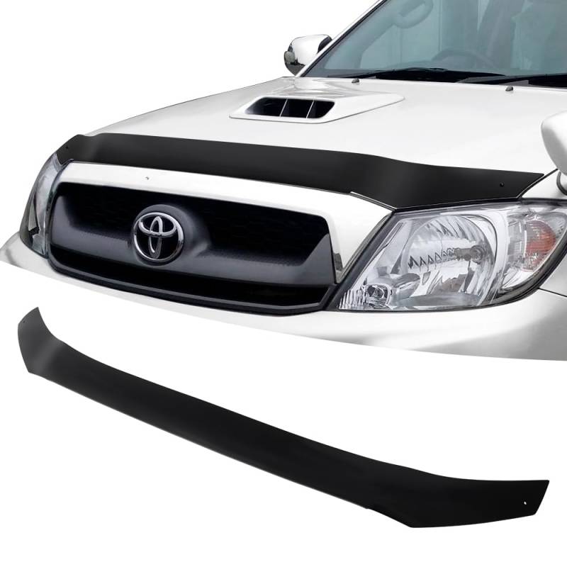JHCHAN Motorhaube Deflektor Insekten Steinschlagschutz für Toyota Hilux Vigo 2005-2010 Hilux vii AN10 AN20 AN30 Pickup Motorhaubenschutz Zubehör Dunkel von JHCHAN