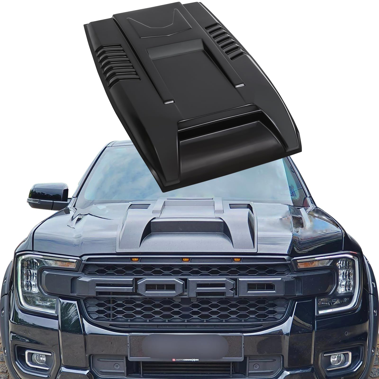JHCHAN Groß Motorhaubenschaufel für Ford Ranger 2023-2024 T9 Wildtrak Limited XL XLT Tremor Platinum, ABS Motorhaube JHCHAN Groß Motorhaubenschaufel für Ford Ranger 2023-2024 T9 Wildtrak Limited XL XLT Tremor Platinum, ABS Motorhaube von JHCHAN