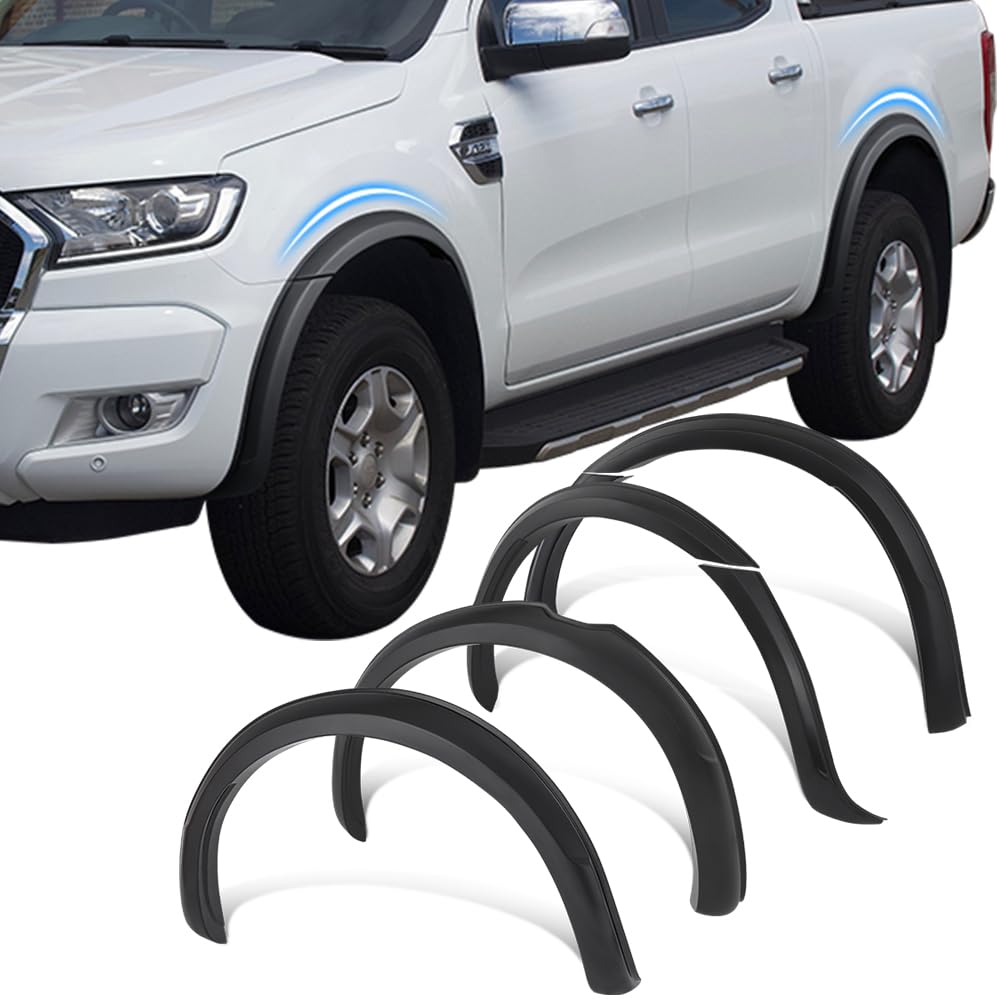 JHCHAN Kotflügelverbreiterung 20mm für Ford Ranger 2015-2018 XL XLT Tremor Limited Wildtrak Wildtrak X Platinum T7 Doppelkabine ABS Radlauf Schwarz ohne PDC 3 Zoll Fender Flares JHCHAN Kotflügelverbreiterung 20mm für Ford Ranger 2015-2018 XL XLT Tremor Limited Wildtrak Wildtrak X Platinum T7 Doppelkabine ABS Radlauf Schwarz ohne PDC 3 Zoll Fender Flares von JHCHAN