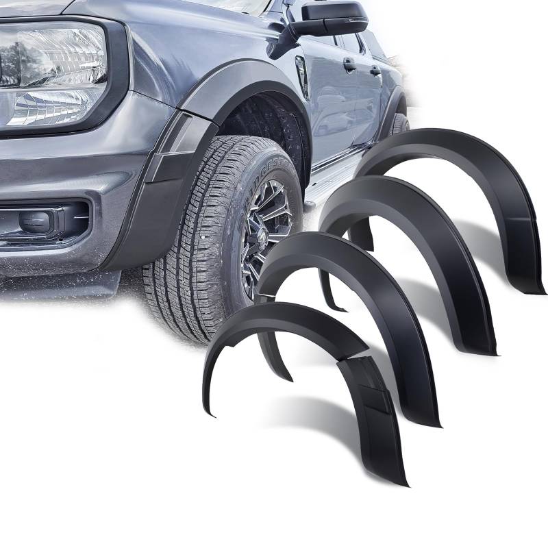 JHCHAN Kotflügelverbreiterung für Ford Ranger T9 XL XLT 2023-2024-2025 Basismodell Fender Flares 5 Zoll Radkastenverbreiterung zubehör OHNE PDC (T9 XL XLT) von JHCHAN