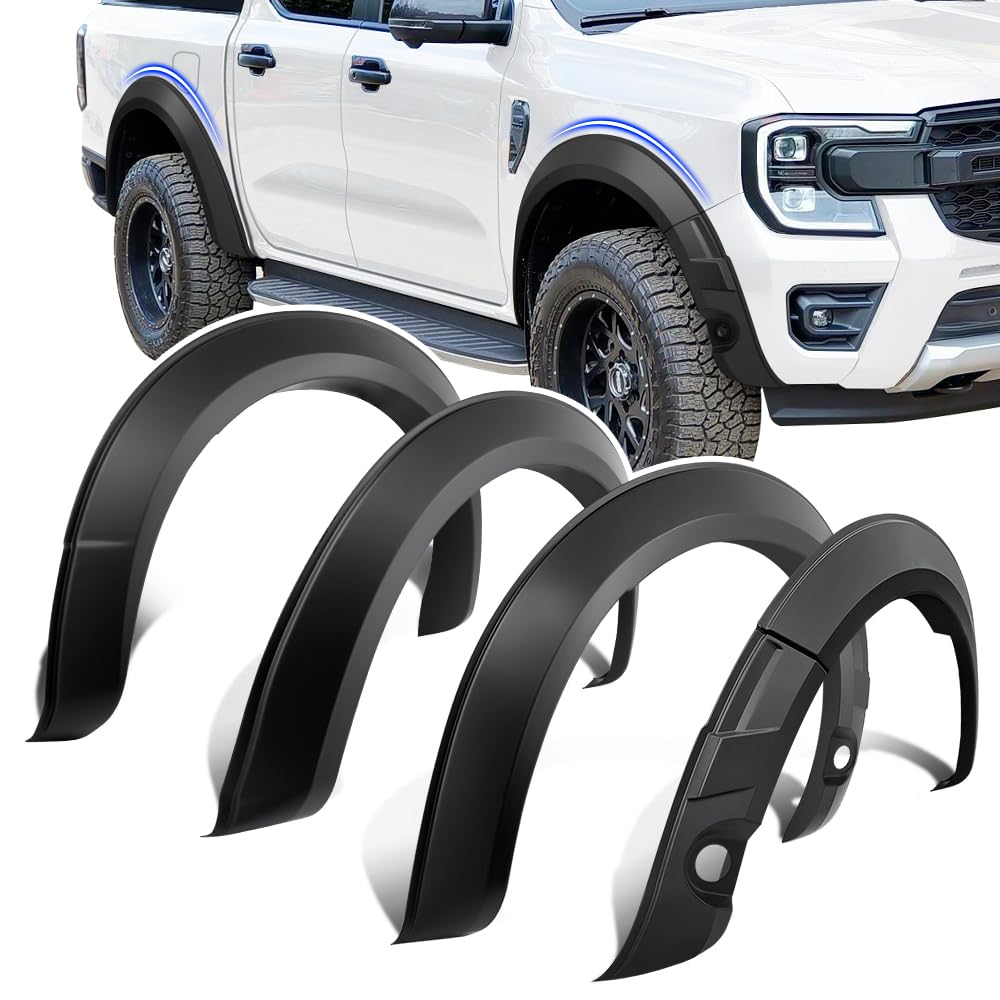 JHCHAN Kotflügelverbreiterung Fender Flares 5 Zoll für T9 2023-2024 Ford Ranger Wildtrak X Wildtrak Zubehör Deluxe-Modell Radkastenverbreiterung (MIT PDC) JHCHAN Kotflügelverbreiterung Fender Flares 5 Zoll für T9 2023-2024 Ford Ranger Wildtrak X Wildtrak Zubehör Deluxe-Modell Radkastenverbreiterung (MIT PDC) von JHCHAN