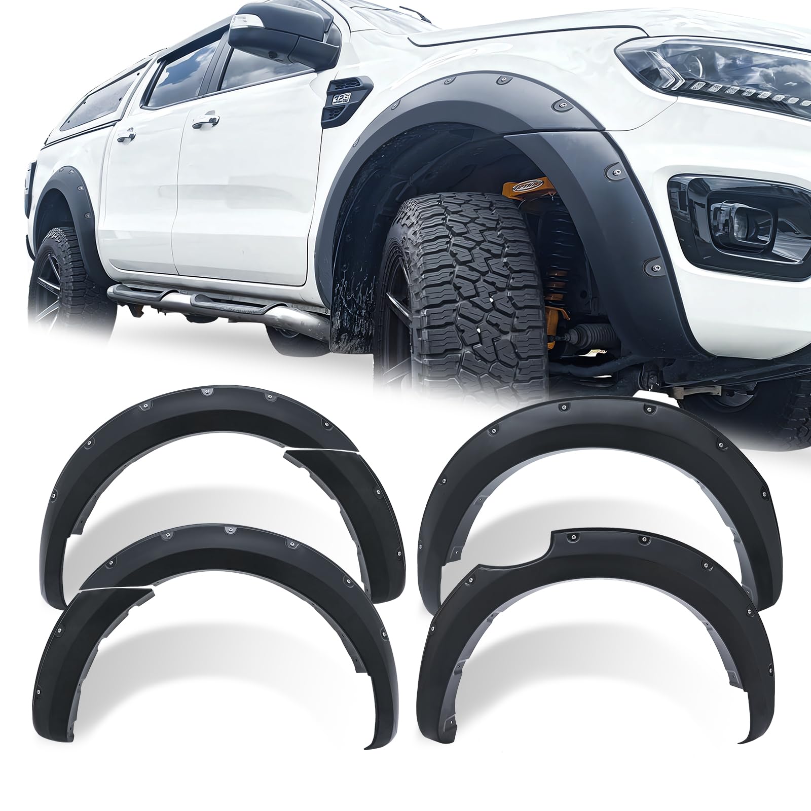 JHCHAN Radlaufverlängerungen im Pocket-Stil für Ford Ranger T7 T8 2015–2022 Wildtrak Raptor Platinum XL XLT Limited Tremor MK2 MK3 Kotflügelverbreiterungen 7 Zoll (Ohne PDC) JHCHAN Radlaufverlängerungen im Pocket-Stil für Ford Ranger T7 T8 2015–2022 Wildtrak Raptor Platinum XL XLT Limited Tremor MK2 MK3 Kotflügelverbreiterungen 7 Zoll (Ohne PDC) von JHCHAN