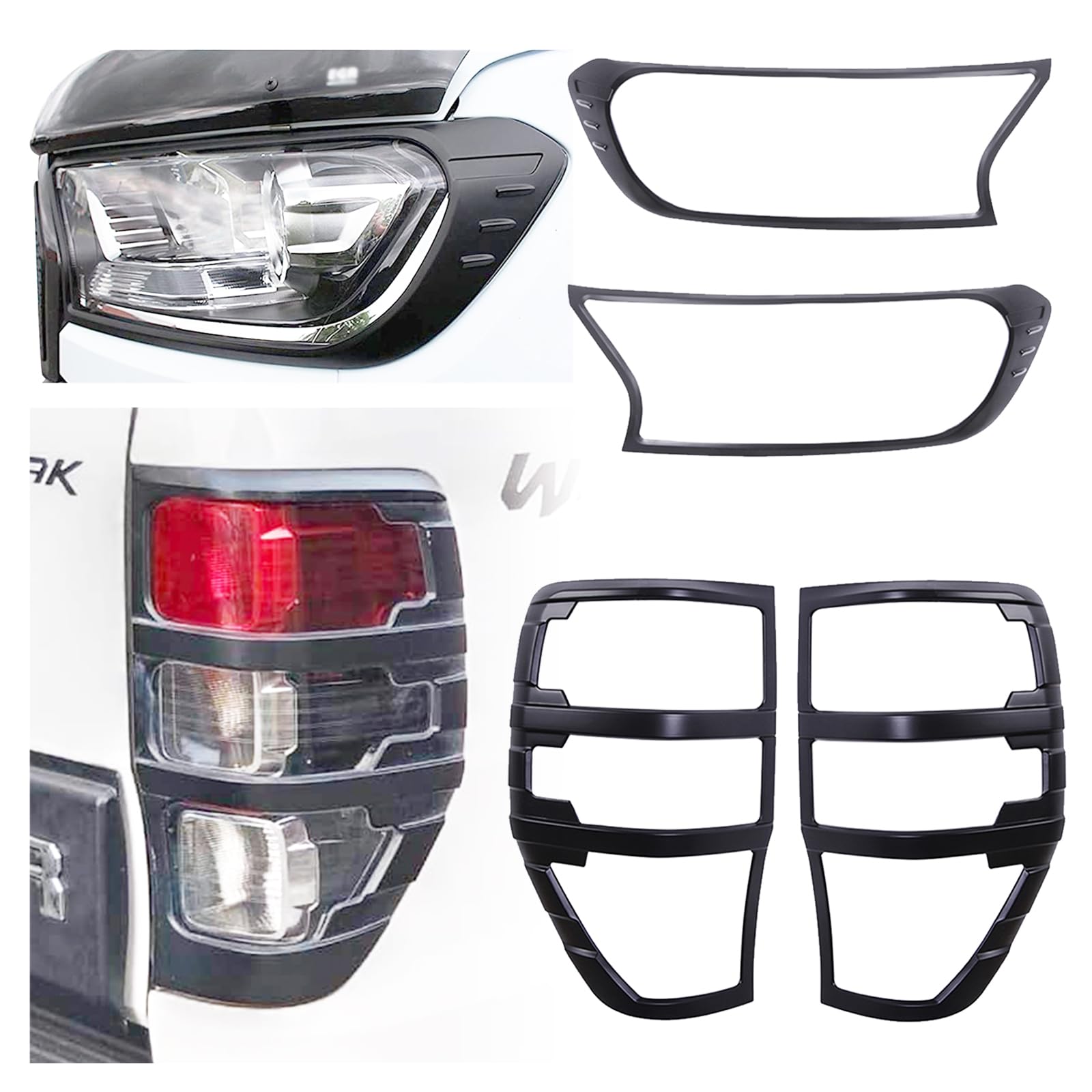 JHCHAN Lichtschutz für Ford Ranger Zubehör – Wildtrak Raptor Thunder 2015–2022 XL XLT Limited Stormtrak Wolftrak T7 T8 Scheinwerfer Rücklicht Abdeckung Schutz 4 Stück JHCHAN Lichtschutz für Ford Ranger Zubehör – Wildtrak Raptor Thunder 2015–2022 XL XLT Limited Stormtrak Wolftrak T7 T8 Scheinwerfer Rücklicht Abdeckung Schutz 4 Stück von JHCHAN