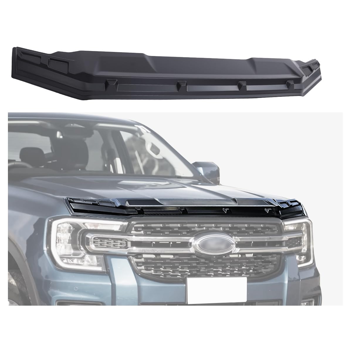 JHCHAN Motorhaubenschutz Steinschlagschutz für Ford Ranger 2023-2024-2025 T9 Raptor Wildtrak X Platinum Wildtrak Limited XL XLT ABS Motorhaubenschutz Insekten Deflektor JHCHAN Motorhaubenschutz Steinschlagschutz für Ford Ranger 2023-2024-2025 T9 Raptor Wildtrak X Platinum Wildtrak Limited XL XLT ABS Motorhaubenschutz Insekten Deflektor von JHCHAN