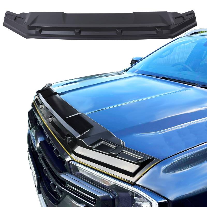 JHCHAN Motorhaubenschutz für Ford Ranger T9 Raptor Wildtrak X Wildtrak Platinum XL XLT Limited Tremor 2023-2024-2025, ABS Steinschlagschutz Insekten Deflektor von JHCHAN