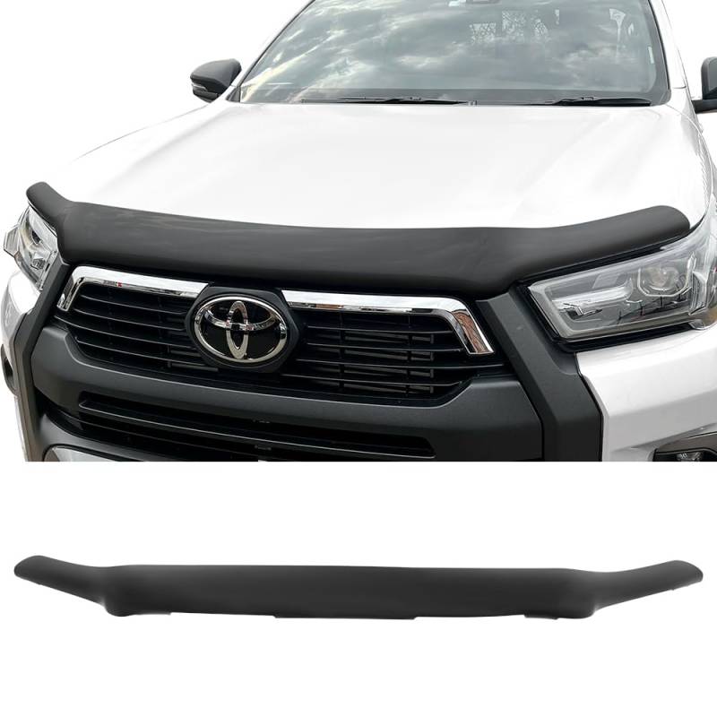 JHCHAN Motorhaube Deflektor Insekten Steinschlagschutz für Toyota Hilux 2021-2024 Hilux AN110 AN120 AN130 MK8 Pick-up Motorhaubenschutz Dunkel von JHCHAN