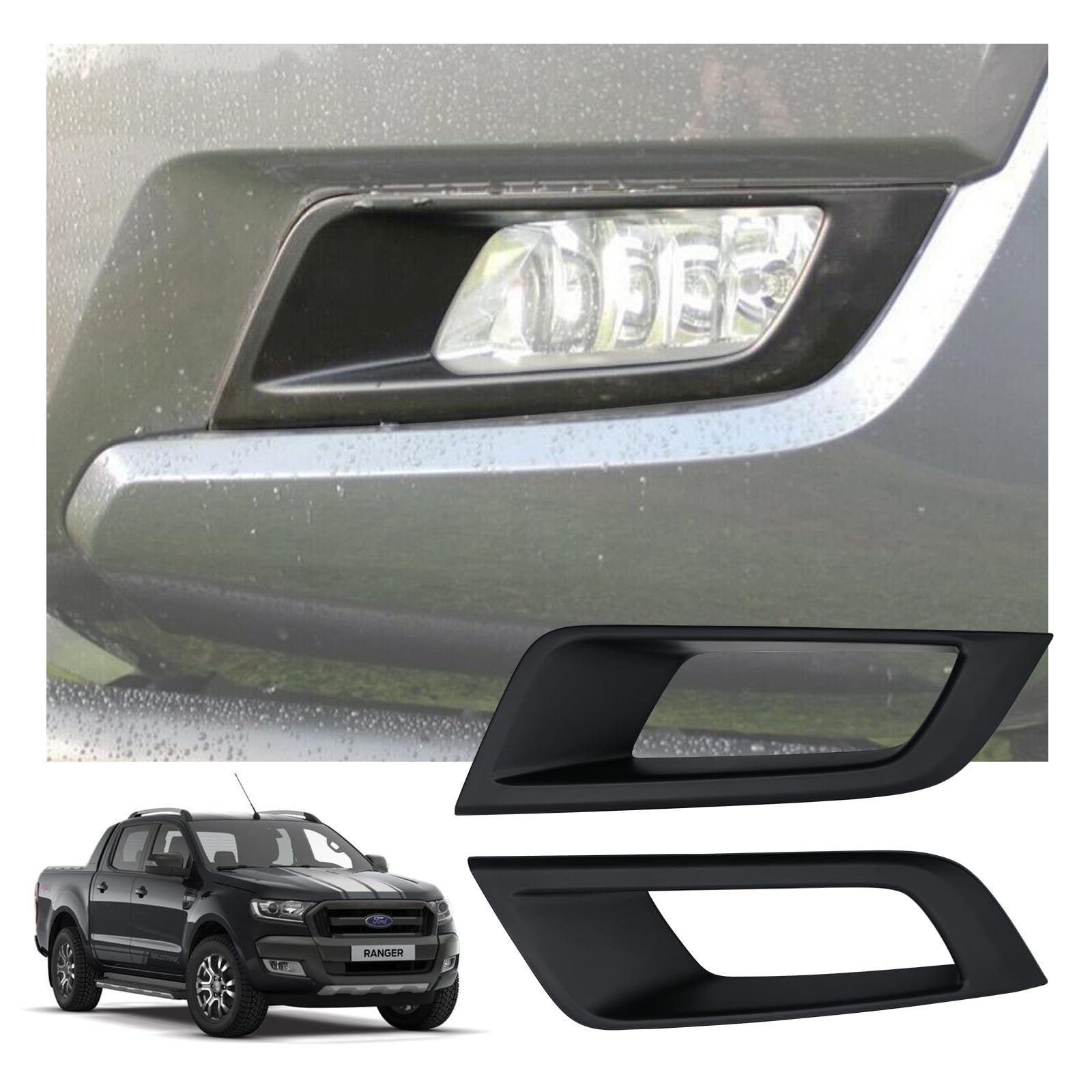 JHCHAN Nebelscheinwerfer-Abdeckung für Ford Ranger 2015–2018 T7 Wildtrak Frontstoßstange Nebelscheinwerfer Surround Trim Zubehör Schutz Mattschwarz 2 Stück JHCHAN Nebelscheinwerfer-Abdeckung für Ford Ranger 2015–2018 T7 Wildtrak Frontstoßstange Nebelscheinwerfer Surround Trim Zubehör Schutz Mattschwarz 2 Stück von JHCHAN