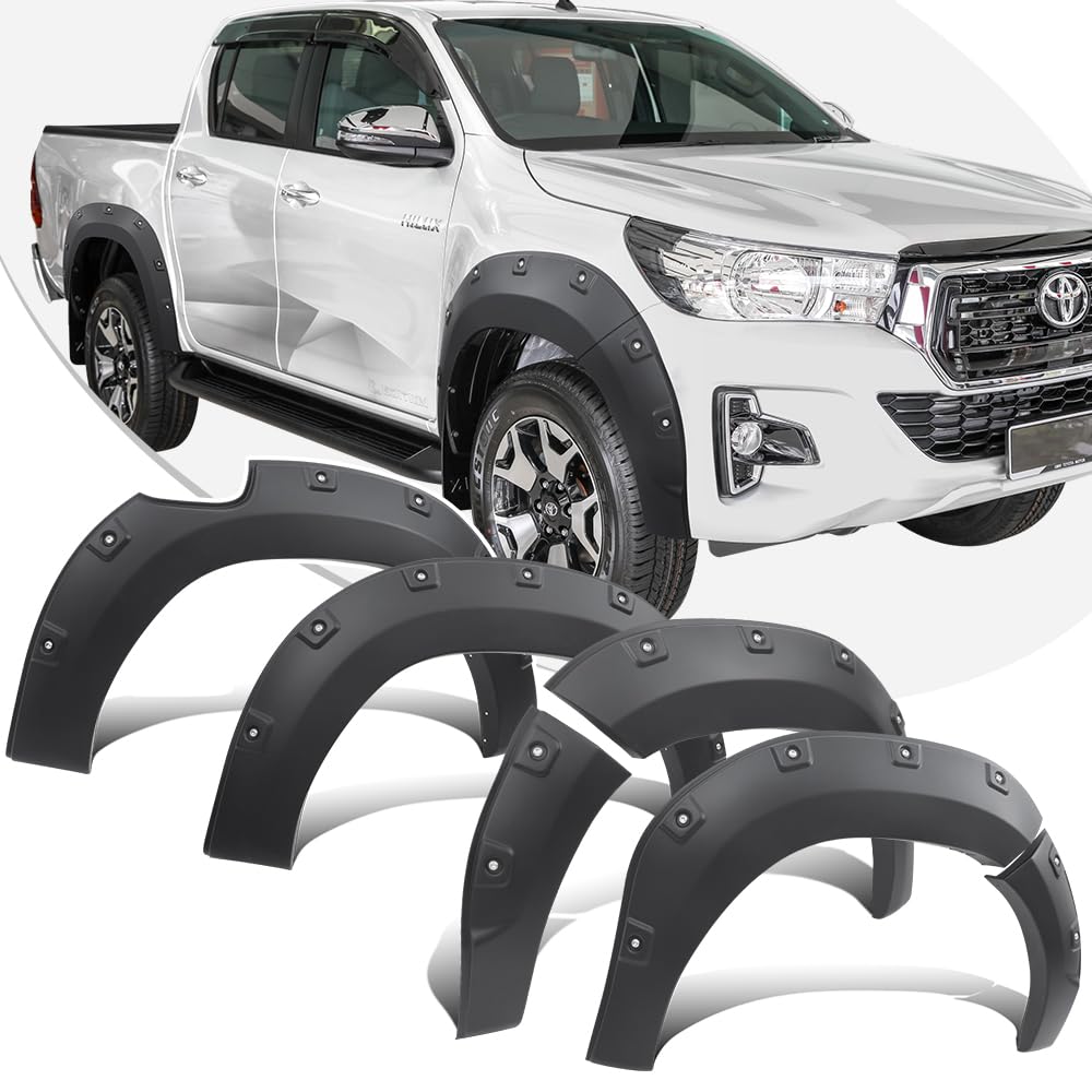 JHCHAN Radkästen Kotflügelverbreiterungen für Toyota Hilux 2018-2020 Hilux Invincible X Revo Rocco SR SR5 Doppelkabine, Radlaufverbreiterungen 35mm verbreitern 8,6 Zoll JHCHAN Radkästen Kotflügelverbreiterungen für Toyota Hilux 2018-2020 Hilux Invincible X Revo Rocco SR SR5 Doppelkabine, Radlaufverbreiterungen 35mm verbreitern 8,6 Zoll von JHCHAN