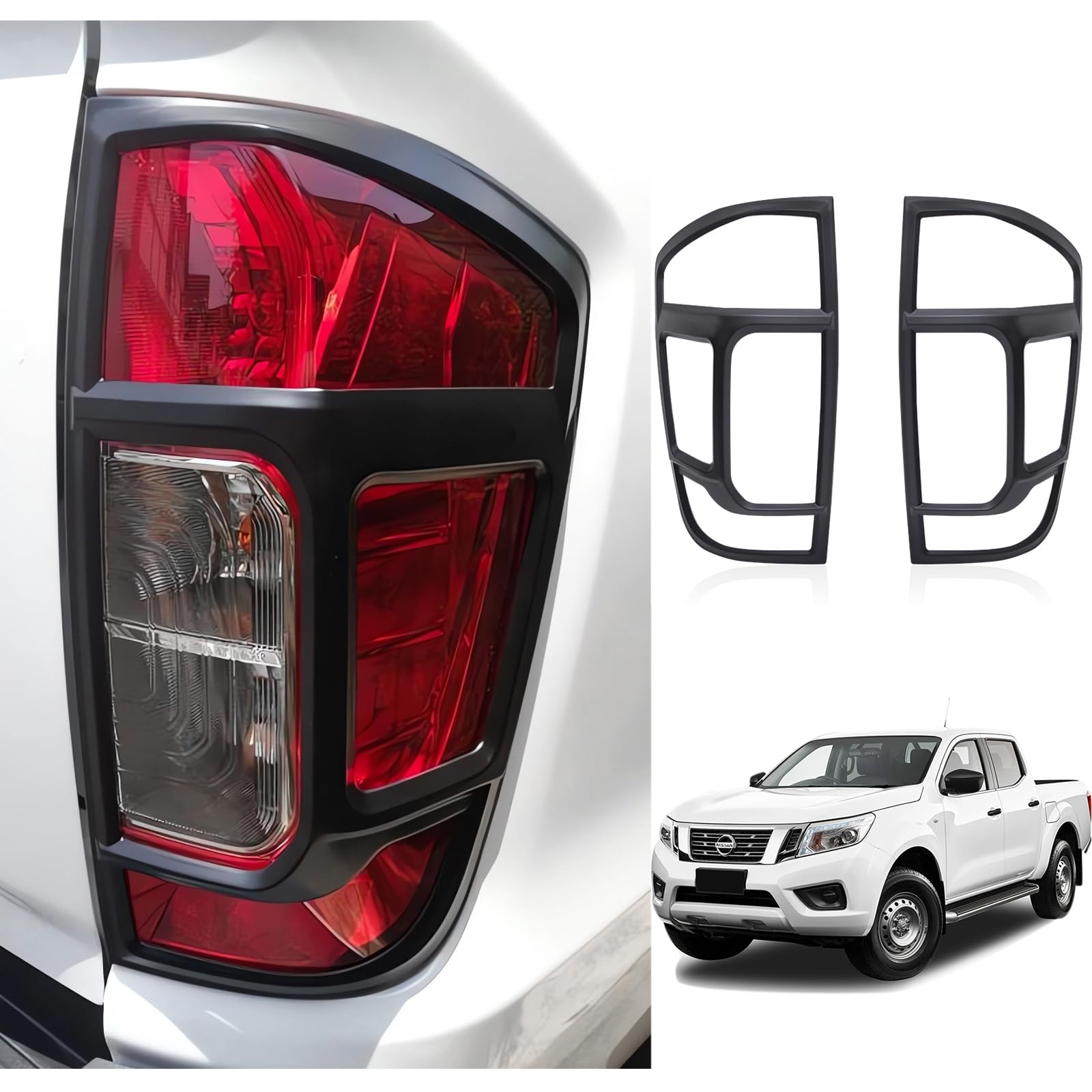 JHCHAN Rücklichtabdeckung für Nissan Navara 2015-2020, D23 NP300 N-Guard Navara Trek-1° Navara Tekna ABS mattschwarze Rücklichtschutzverkleidung JHCHAN Rücklichtabdeckung für Nissan Navara 2015-2020, D23 NP300 N-Guard Navara Trek-1° Navara Tekna ABS mattschwarze Rücklichtschutzverkleidung von JHCHAN