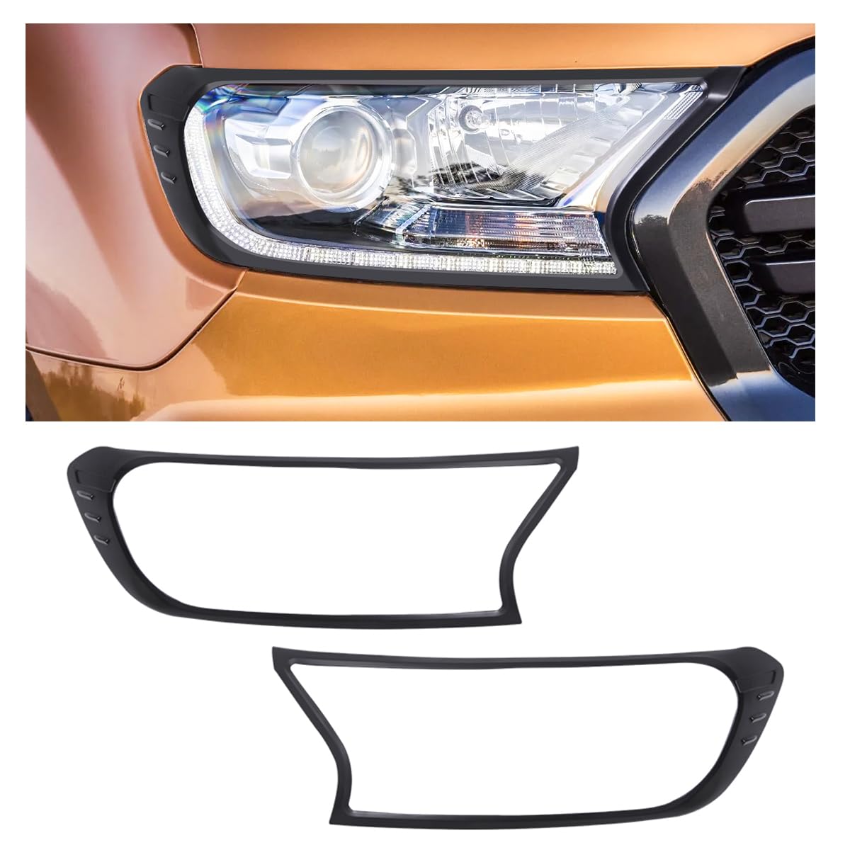 JHCHAN Scheinwerferabdeckung Frontlampe Schutzabdeckung für Ford Ranger T7 T8 2015-2022 Wildtrak XL XLT Limited (2015-2022 Scheinwerferabdeckung) von JHCHAN