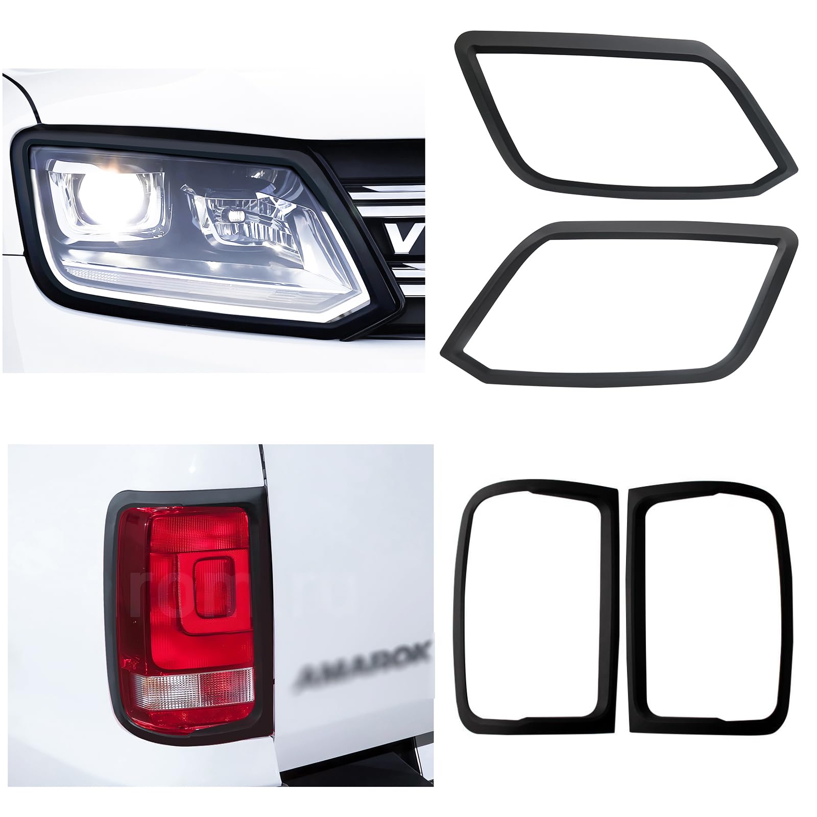 JHCHAN Scheinwerferabdeckung und Rücklichtabdeckungs-Set für Volkswagen VW Amarok 2009–2022 (1 Satz) von JHCHAN