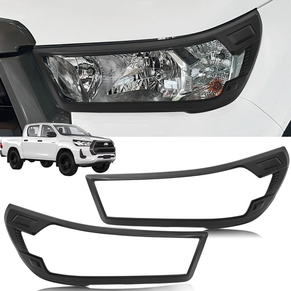 JHCHAN Scheinwerferblenden für Toyota Hilux 2021-2024 Basismodelle Hilux Invincible Revo Active Icon, ABS Schwarze Scheinwerferblende Scheinwerferabdeckung JHCHAN Scheinwerferblenden für Toyota Hilux 2021-2024 Basismodelle Hilux Invincible Revo Active Icon, ABS Schwarze Scheinwerferblende Scheinwerferabdeckung von JHCHAN