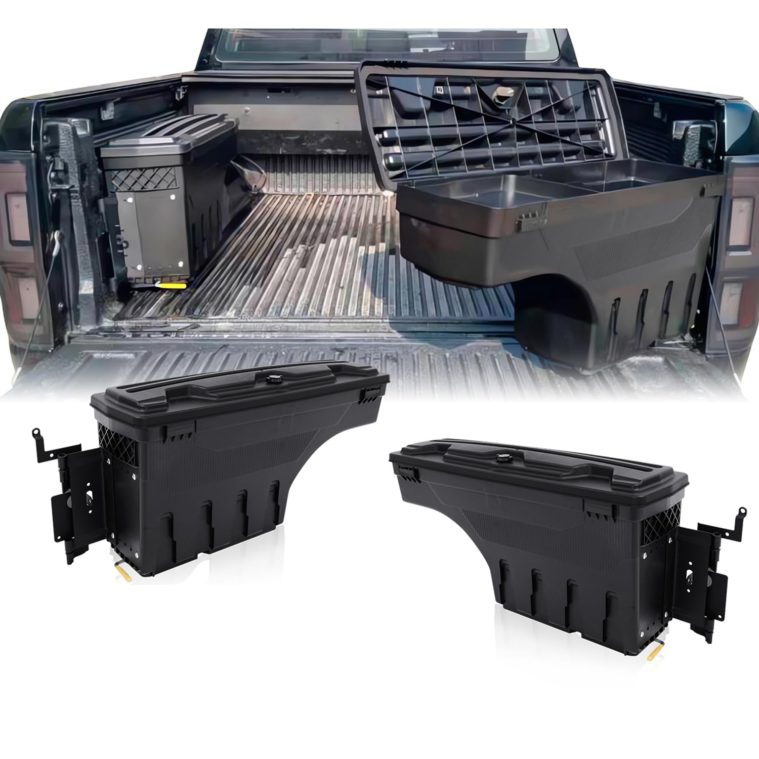 JHCHAN Werkzeugkasten Werkzeugaufbewahrung für Ford Ranger 2012–2022 T6 T7 T8 Wildtrak XL XLT Platinum Tremor Raptor (EIN Paar Swing Case) von JHCHAN