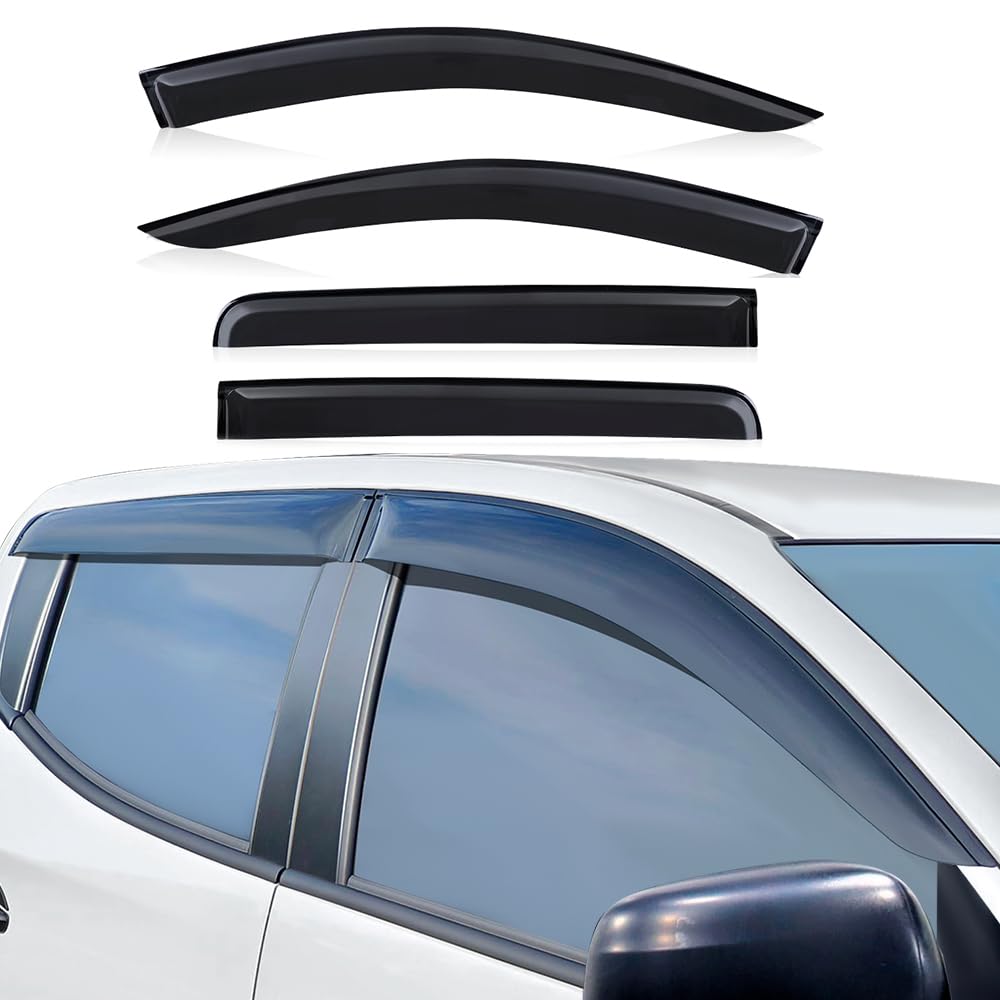 JHCHAN Windabweiser Regenabweiser Smoke Schwarz for Mitsubishi L200 Triton 2015-2023 Serie 5 FIAT Fullback Cross 2015-2022 Doppelkabine Pickup Regenabweiser JHCHAN Windabweiser Regenabweiser Smoke Schwarz for Mitsubishi L200 Triton 2015-2023 Serie 5 FIAT Fullback Cross 2015-2022 Doppelkabine Pickup Regenabweiser von JHCHAN