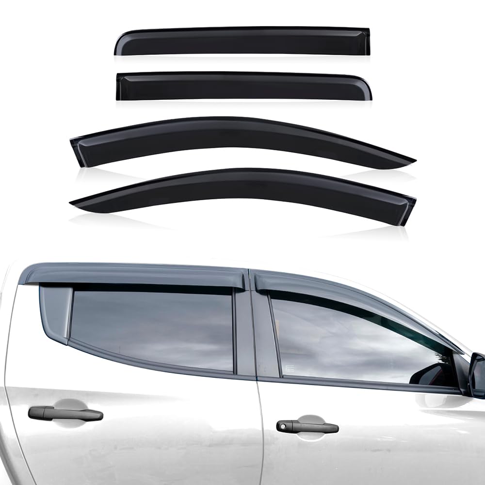 JHCHAN Winddeflektoren für Mitsubishi L200 Triton und FIAT Fullback 2015-2022 Doppelkabine Pickup Smoke Schwarz Windabweiser Regenabweiser JHCHAN Winddeflektoren für Mitsubishi L200 Triton und FIAT Fullback 2015-2022 Doppelkabine Pickup Smoke Schwarz Windabweiser Regenabweiser von JHCHAN