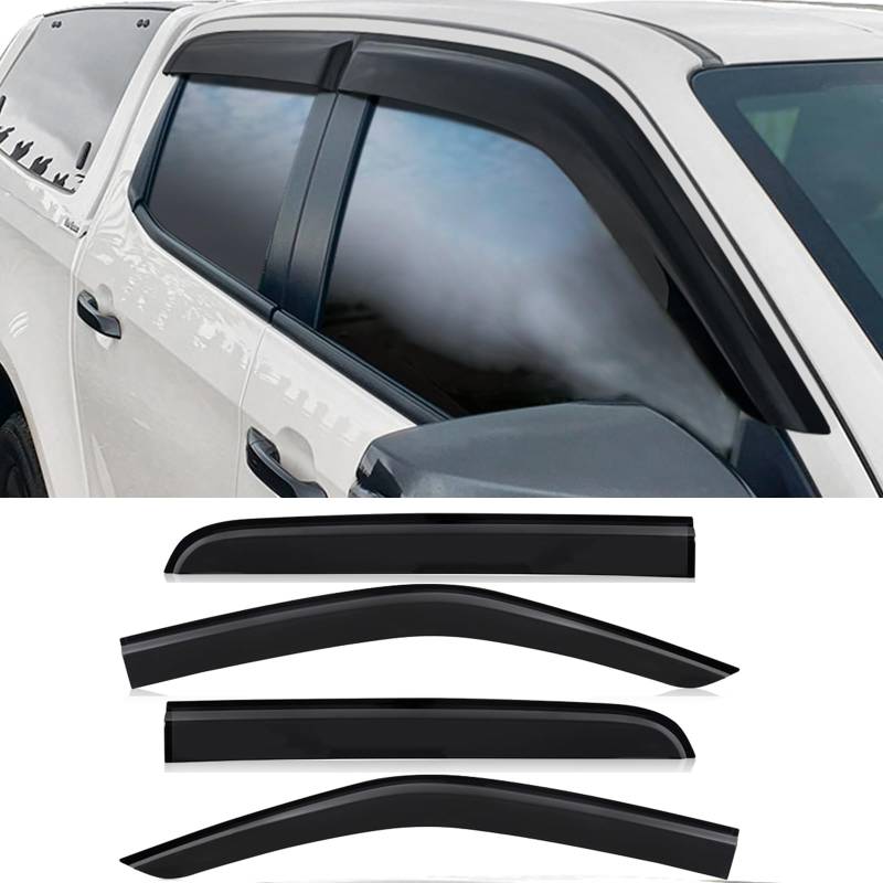 JHCHAN Windabweiser für 2020-2024 Isuzu D-MAX V-Cross LSE LS L Dopplekabine 4 Türen Getönt Winddeflektoren von JHCHAN