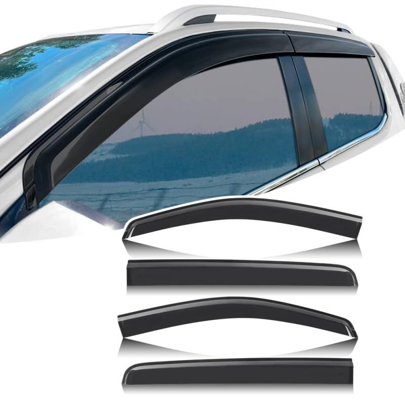 JHCHAN Windabweiser für VW Amarok 2023–2025, für Volkswagen Amarok V6 TDI 4 Motion Double CAB Regenschutz, Amarok Fenster externes Zubehör zum Aufkleben, rauchschwarz, PMMA 4 Stück von JHCHAN