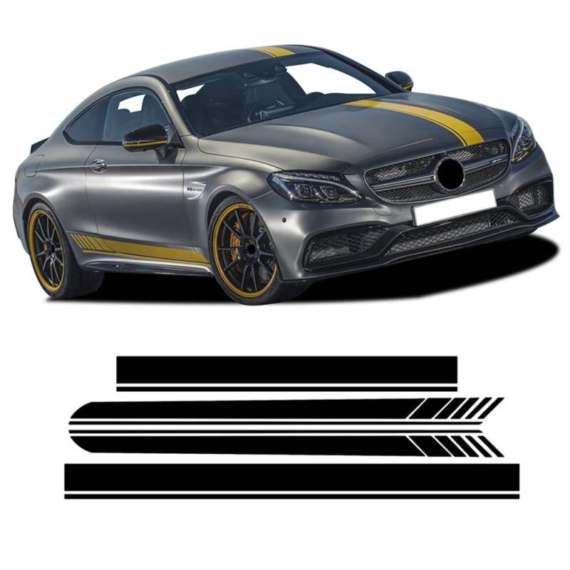 AMG Edition 1 Seitenstreifen Rockaufkleber Motorhaube Dach Kofferraum Body Kit Aufkleber, Für M=ercedes B=ENZ C-Klasse W205 C63 C43 C205 A205 S205 von JHKJDS