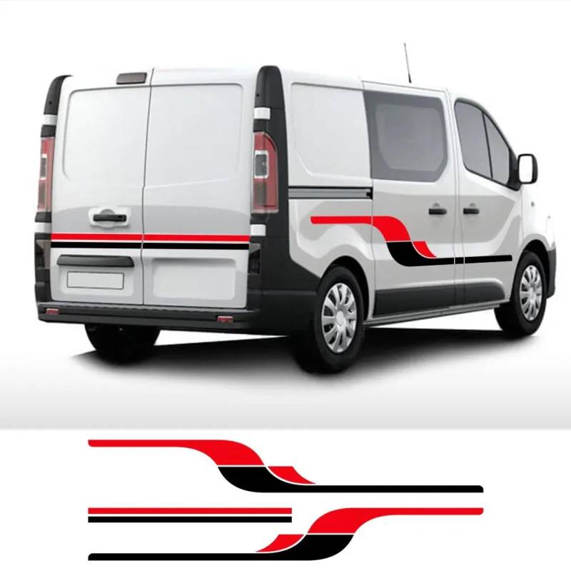 Auto Tür Streifen Grafik Aufkleber Für R=enault Trafic 2 3 MK3 MK2 Camper Tag Van WOHNMOBIL Vinyl Film Aufkleber Tuning Zubehör Mattschwarz von JHKJDS