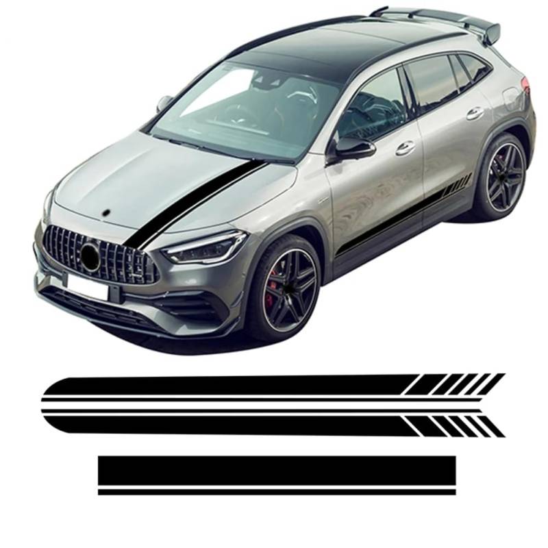 Edition 1 AMG Autohaubenaufkleber Seitenstreifen Rockaufkleber, Für M=ercedes B=ENZ GLA Klasse X156 H247 GLA45 GLA200 GLA250 Zubehör von JHKJDS