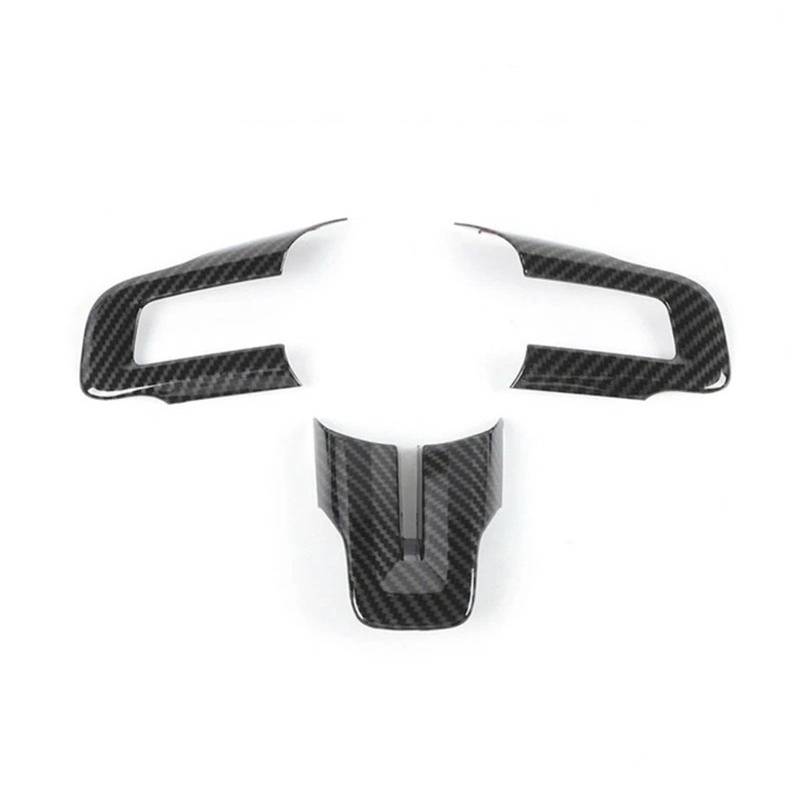 Auto Aufkleber Trim Cover Für Ford Für Mustang 2015 2016 2017-2023 Carbon Fiber Schwarz Auto Lenkrad Abdeckung Trim Aufkleber Innen Dekoration Zubehör Dekor Panel Trim Innen von JHMHCOQ