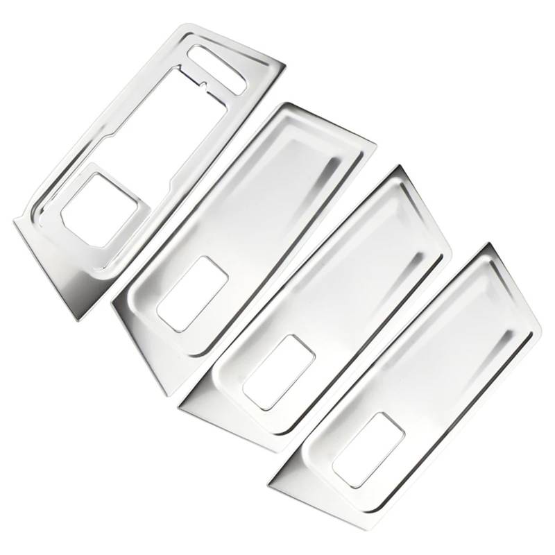 Auto Aufkleber Trim Cover Für VW Für Troc 2018 2019 2020 2021 2022 2023 4-teiliges Edelstahl-LHD-Autofensterheber-Tastenfeldrahmenabdeckungsaufkleber-Zubehör Dekor Panel Trim Innen von JHMHCOQ