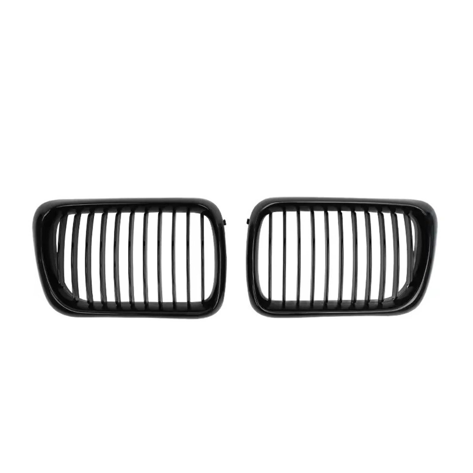 Auto Front Gitter 2X Double Line Style Car Front Racing Kindey Gitter Für E36 Für LCI 1996 1997 1998 1999 Für M3 Glänzend Schwarz Dual Lamellen Obergitter Kapuze Kühlergrill(Single-Glossy Black) von JHMHCOQ