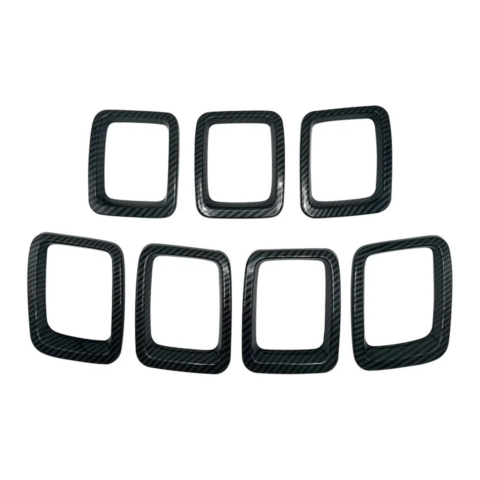 Auto Front Gitter Auto Carbon Grille Einsätze Front Grill Abdeckung Rahmen Trim Kit Für Jeep Für Kompass Für MP 2017 2018 2019 2020 Außen Zubehör Kapuze Kühlergrill(Kohlefaser) von JHMHCOQ
