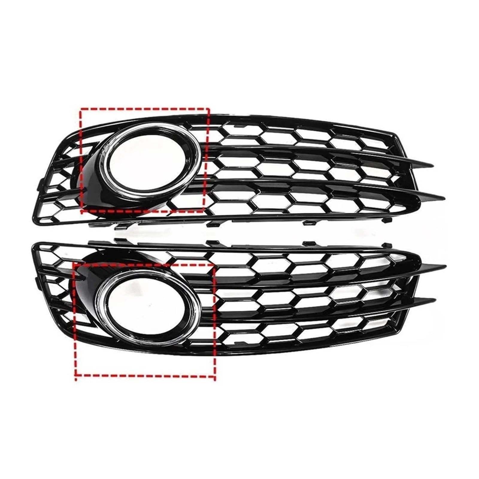 Auto Front Gitter Auto Front Nebel Lampe Abdeckung Honeycomb Nebel Lampe Kühlergrill Grill Für A3 Für 8P Für S-Linie 2009 2010 2011 2012 Nebel Licht Kühlergrill Kapuze Kühlergrill(Chrom) von JHMHCOQ