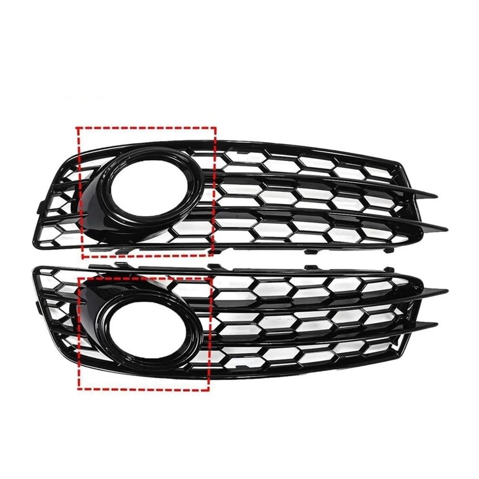 Auto Front Gitter Auto Front Nebel Lampe Abdeckung Honeycomb Nebel Lampe Kühlergrill Grill Für A3 Für 8P Für S-Linie 2009 2010 2011 2012 Nebel Licht Kühlergrill Kapuze Kühlergrill(Schwarz) von JHMHCOQ
